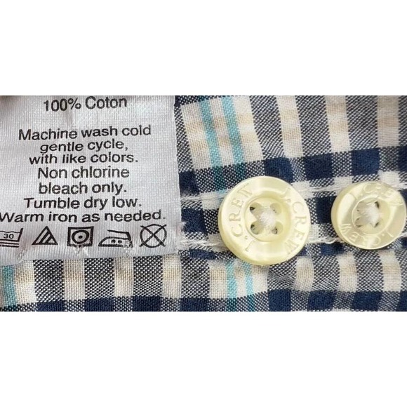 J.Crew Men Plaid Secret Wash Cotton Long Sleeve Casual Shirt Size M - Picture 4 of 6